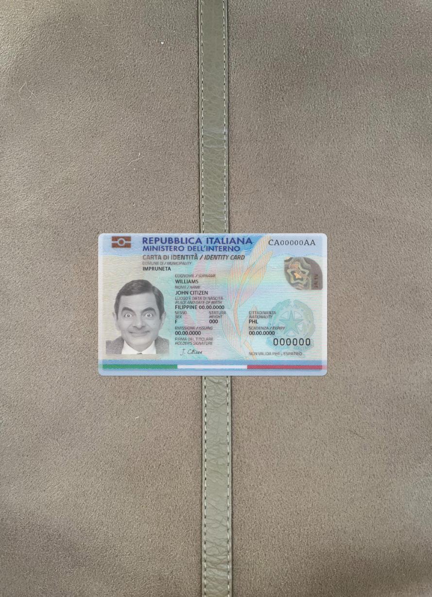 Realistic Italy ID (2016 present) card (updated) photolook real example